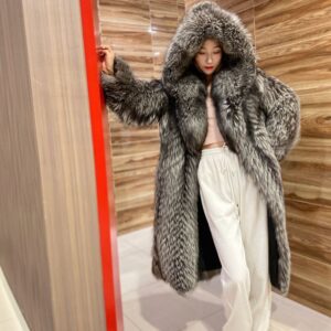373b12f8-78a7-4757-a5a9-517f400e16b2.jpg Fur Coat Imitation Fox Fur Long Coat Fashionable Net Celebrity Hooded Coat Winter Windbreaker