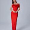 New Ostrich Fur Tube Top Dress For Women