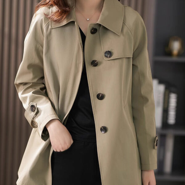 4335b07e-c636-4dfb-bb74-323a81ce2ee7.jpg British Style Short Trench Coat Textured Spring And Autumn Women's Clothing