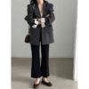 Chic Color-Blocking Raw Edge Notch Lapel Blazer