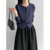 Lace West  Polka Dot Knit Cardigan