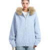 Detachable Fur Collar Hood Sweater Women's Coat