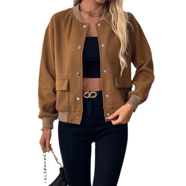 5f5561d9-4f1c-4026-a3f9-297c811ae6ba.jpg Women's Pocket Single-breasted Half-turtleneck Jacket
