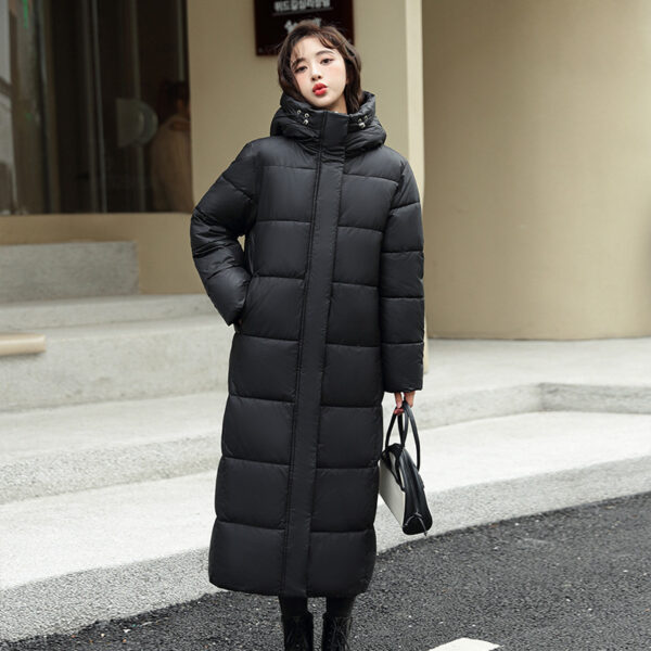 Puffer Thick Coat Black Red Hooded Zipper Keep Warm Fall Winter Casual Clothes