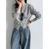 Lace West  Polka Dot Knit Cardigan