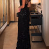 80d08e84-2901-4553-9a27-e688caed1a05.jpg Black Sequin Halter Neck Mermaid Gown With Full Sparkle Detail
