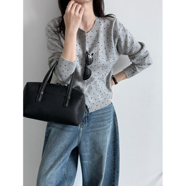 Lace West  Polka Dot Knit Cardigan
