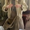 Casual Solid Color Lapel Long Sleeve Loose Slimming Zipper Coat