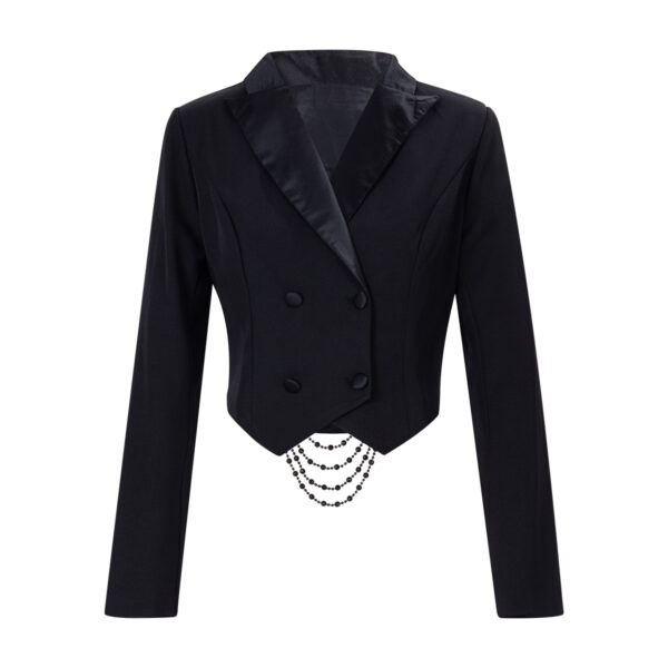 91fea8e6-6693-43be-93d0-2fbd2560900f.jpg Black Backless Beaded Cropped Blazer & High Waist Pants Set