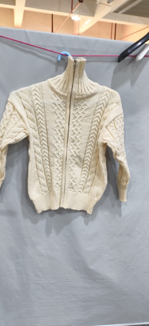 Thick Cashmere Women High Neck Zipper Sweater Cardigan