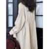 588004976 New Over-the-Knee Mid-Length Drawstring Linen Cotton Trench Coat