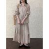 588004752 Style Pleated Shirt + Skirt Women's Casual Two-Piece Set