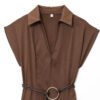 590828038 Women's autumn dress with belt and flute