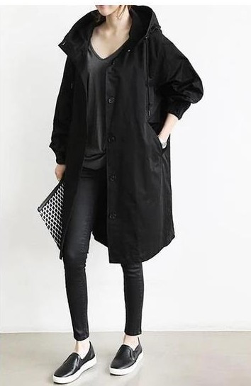 b01479e7-f4c6-440c-89c0-43555e64ea04.jpg Casual Style Windbreaker Women's Mid-Length Waist Long-Sleeved Jacket