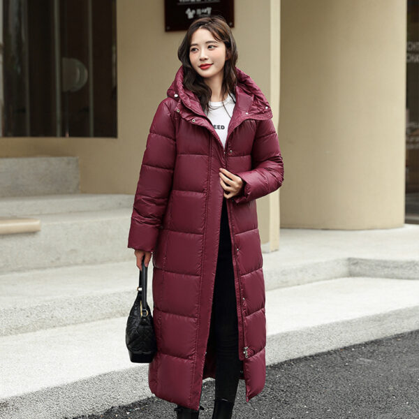 Puffer Thick Coat Black Red Hooded Zipper Keep Warm Fall Winter Casual Clothes