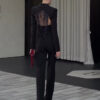 bdcadf0e-9a76-42cd-9553-34c171c2b36f.jpg Black Backless Beaded Cropped Blazer & High Waist Pants Set