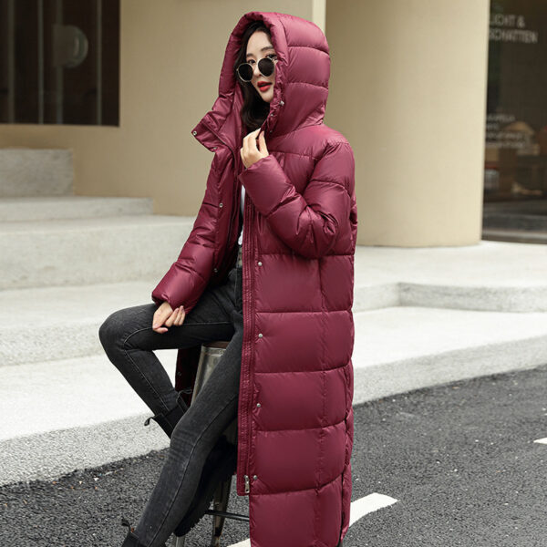 Puffer Thick Coat Black Red Hooded Zipper Keep Warm Fall Winter Casual Clothes