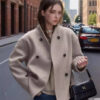 Fashion Three-row Button Short Plaids And Tweedst Coat Double-faced Woolen Goods For Autumn And Winter