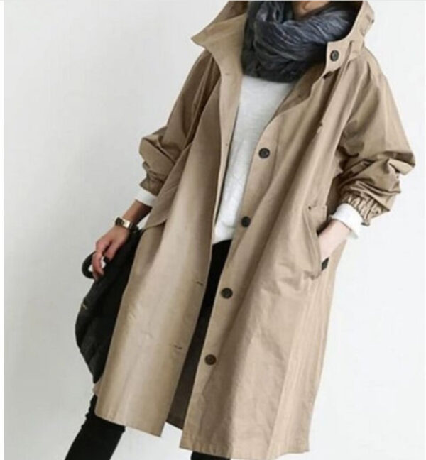d8a7c693-a0d7-4498-9166-961bf9817ec8.jpg Casual Style Windbreaker Women's Mid-Length Waist Long-Sleeved Jacket