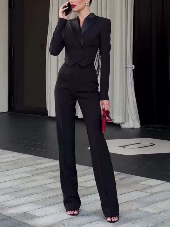 e660aeb3-b73d-4483-b373-feb9fb9c4646.jpg Black Backless Beaded Cropped Blazer & High Waist Pants Set