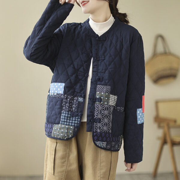 e9a6629f-7b04-4dd5-a456-e5c9847da318.jpg Vintage Patch Cardigan Loose Casual Buckle Rhombus Cotton-padded Jacket
