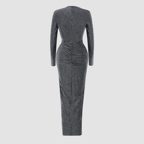 Deep V Long Sleeve Bodycon Dress